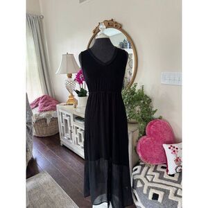 Black dress size small with sheer at the bottom